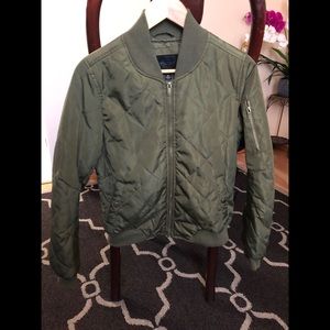 Army green bomber jacket